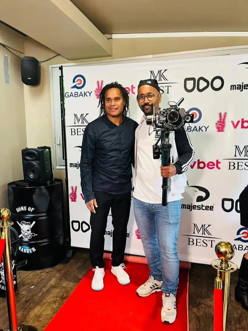 Kevin Pollett avec Christian Karembeu – événementiel vidéo Île-de-France